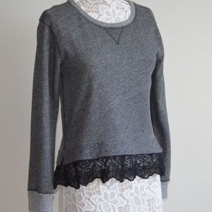 Abercrombie & Fitch lace hem boxy sweater